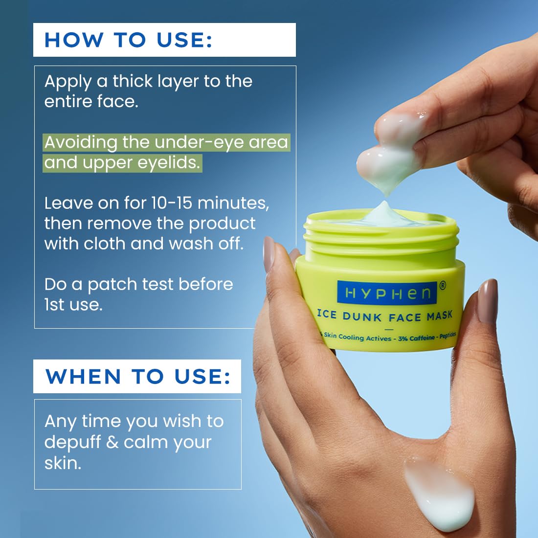 Hyphen Ice Dunk Instant Cooling Face Mask with collagen boost|Glowing Skin