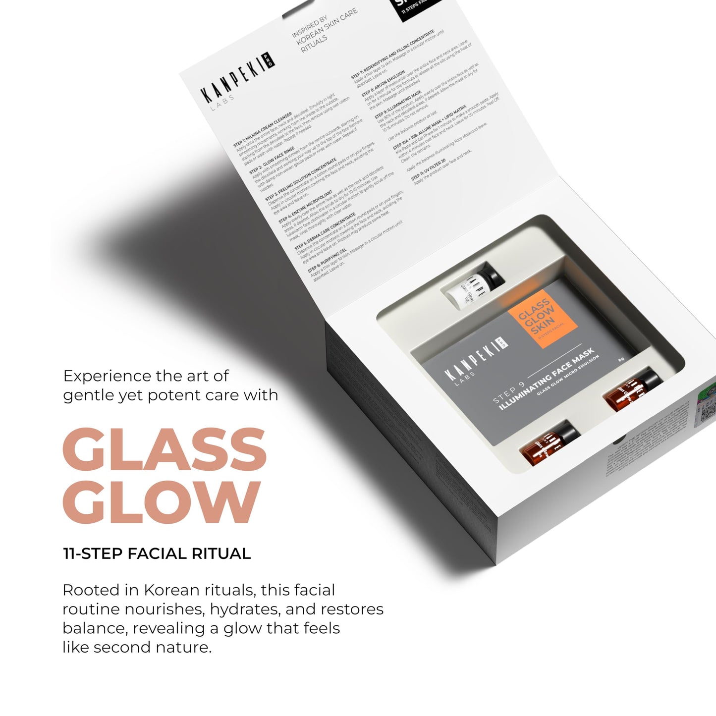 Kanpeki Glass Glow 11-Step Korean Skincare Facial Kit for all Skin Types